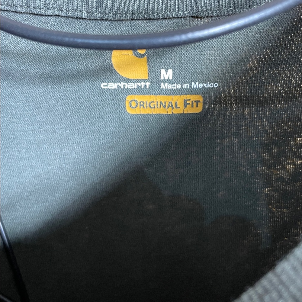 Carhartt Men's Dark Gray Long Sleeve Tee with green Accents size medium original - Picture 5 of 6